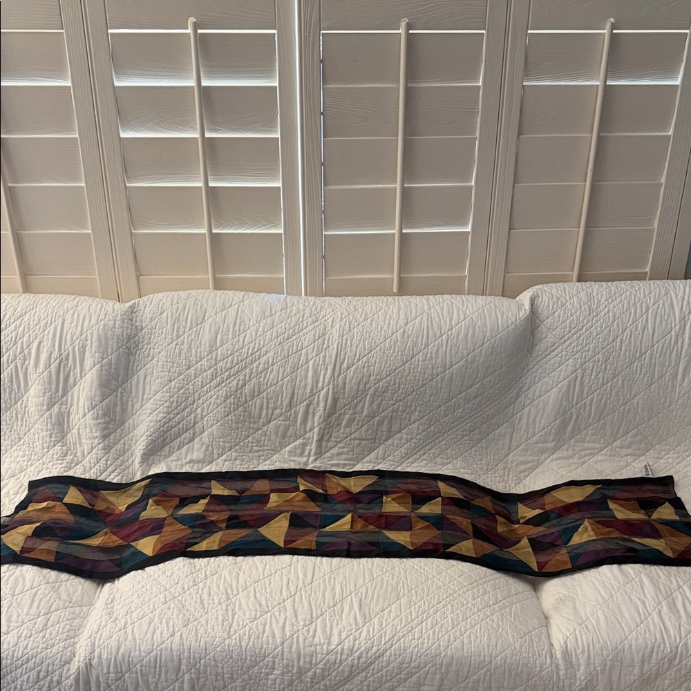 bill blass Multicolor Geometric Silk Scarf - Jewel Tones